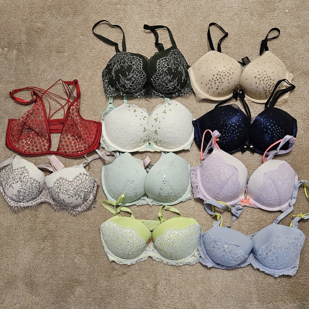Victoria's Secret Lace and Sequin Bra Collection - Multi-Color